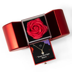 Alluring Beauty Necklace with Red Heart Rose Box