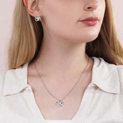 To My Beautiful Wife-Love Knot Necklace & Earring Set