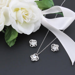 To My Beautiful Wife-Love Knot Necklace & Earring Set