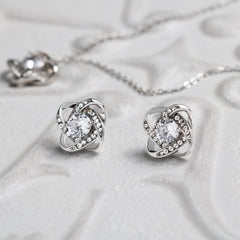 To My Beautiful Wife-Love Knot Necklace & Earring Set