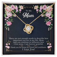 Mom Forever Grateful - Love Knot Necklace