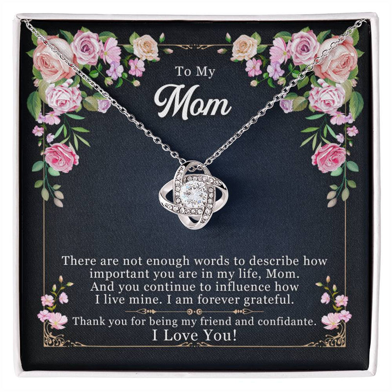 Mom Forever Grateful - Love Knot Necklace
