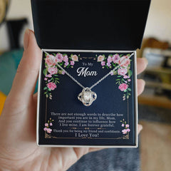 Mom Forever Grateful - Love Knot Necklace