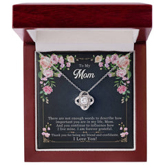 Mom Forever Grateful - Love Knot Necklace
